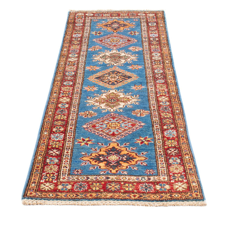 Biegacz Dywan Ziegler - Kazak - 205 x 63 cm - niebieski
