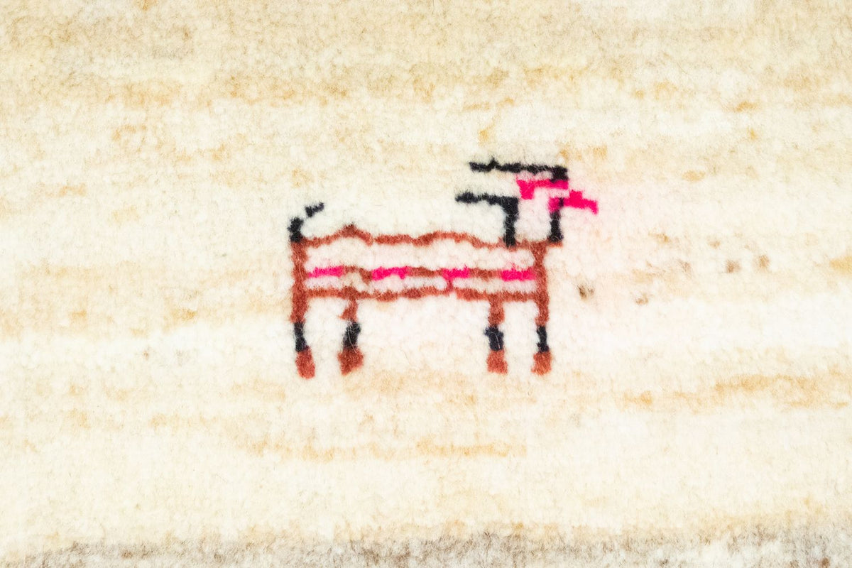 Dywan Gabbeh - perski - 60 x 40 cm - beżowy