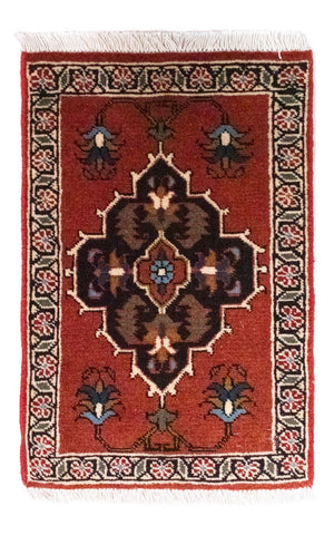 Perski dywan - Nomadyczny kwadratowy  - 54 x 40 cm - czerwony