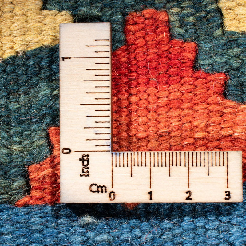 Biegacz Dywan Kelim - Orientalny - 204 x 62 cm - niebieski