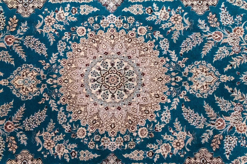 Dywan perski - Nain - Premium - 230 x 153 cm - turkusowy