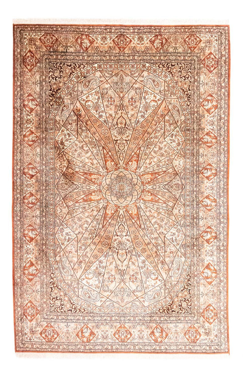 Jedwabny dywan - Kashmir Silk - 279 x 185 cm - brązowy