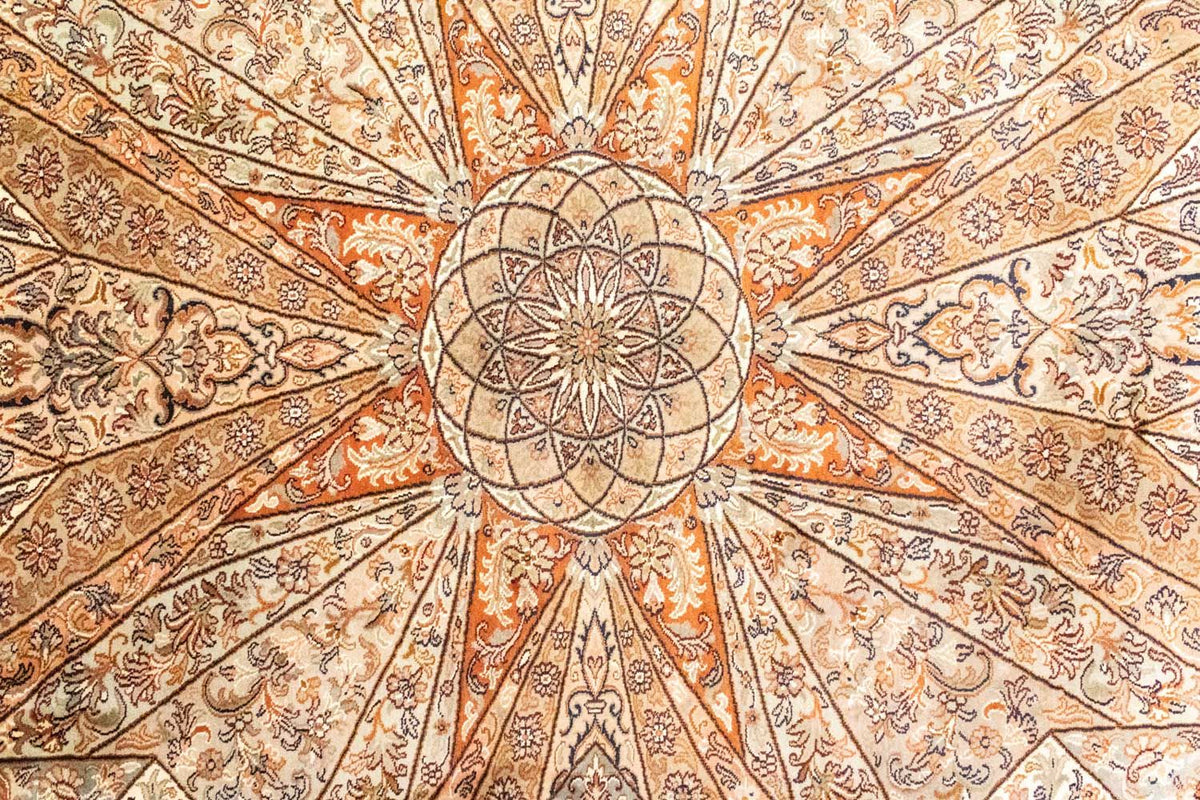 Jedwabny dywan - Kashmir Silk - 279 x 185 cm - brązowy