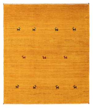 Dywan Gabbeh - Loribaft Perski kwadratowy  - 103 x 85 cm - pomarańczowy