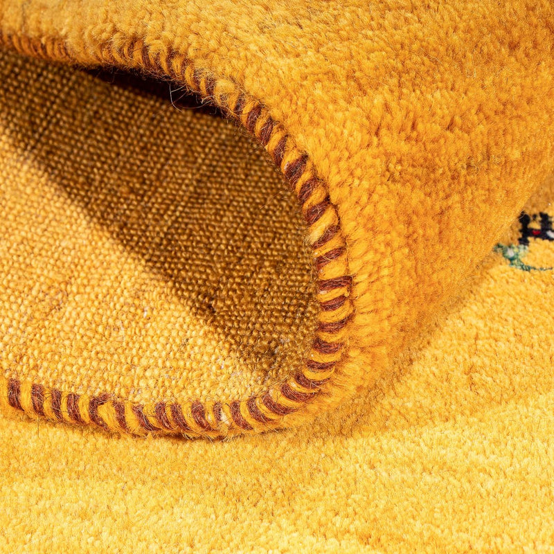 Dywan Gabbeh - Loribaft Perski kwadratowy  - 103 x 85 cm - pomarańczowy