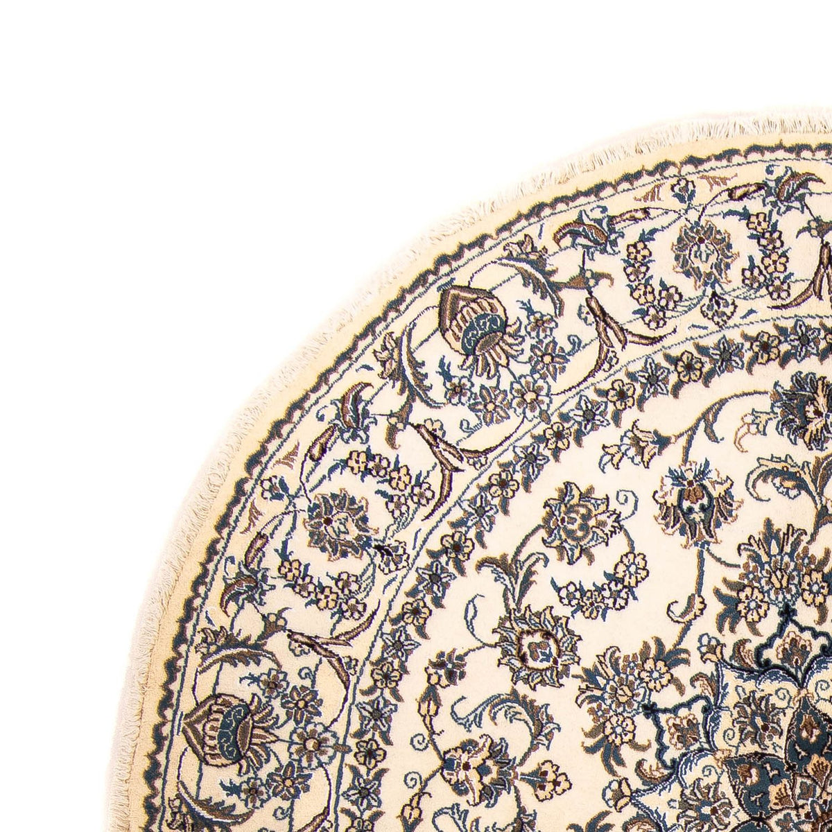 Dywan perski - Nain okrągły  - 200 x 200 cm - beżowy