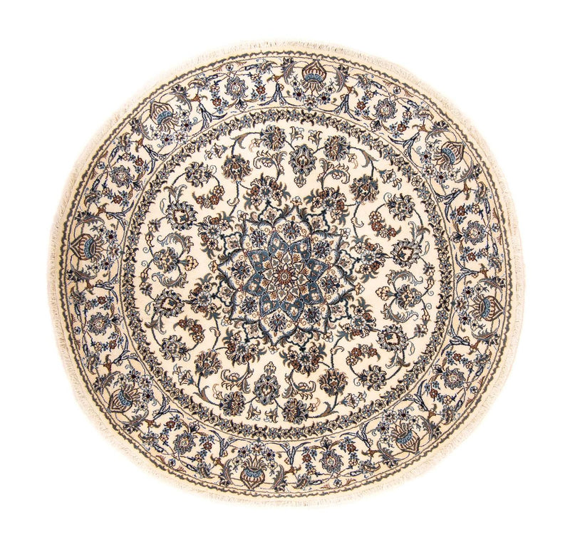 Dywan perski - Nain okrągły  - 200 x 200 cm - beżowy