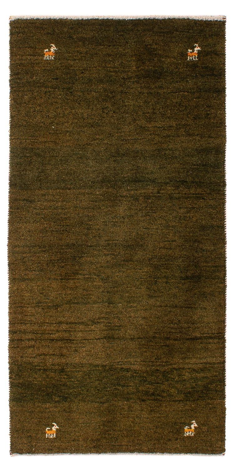 Dywan Gabbeh - Loribaft Perski - 144 x 70 cm - ciemnobrązowy