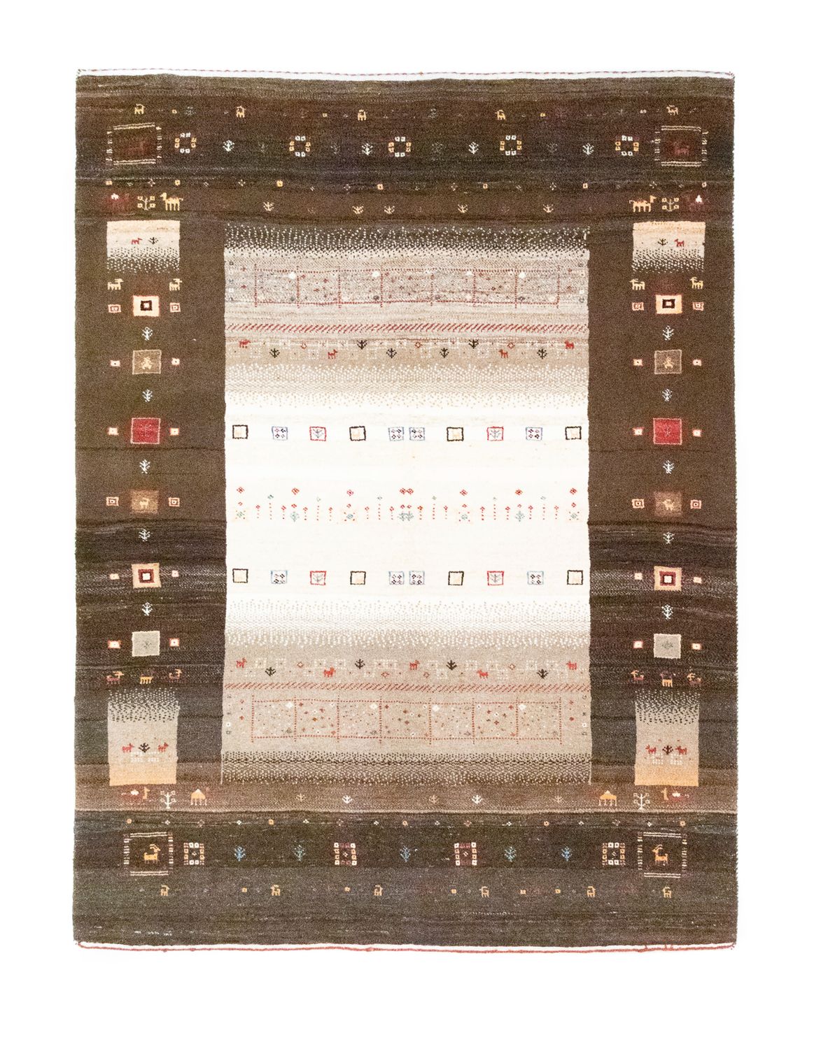 Dywan Gabbeh - Loribaft Perski - 194 x 148 cm - brązowy