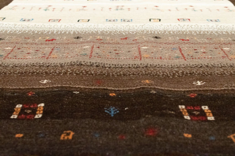 Dywan Gabbeh - Loribaft Perski - 194 x 148 cm - brązowy