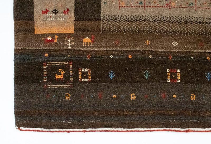 Dywan Gabbeh - Loribaft Perski - 194 x 148 cm - brązowy