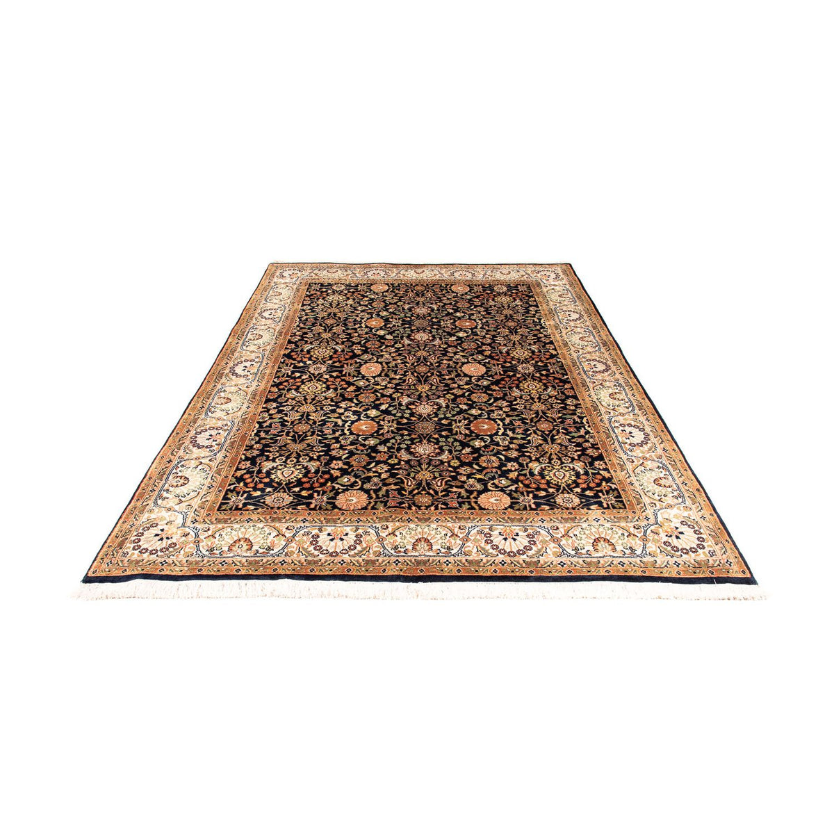 Dywan orientalny - Keshan - Indus - 230 x 168 cm - ciemnoniebieski