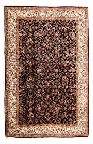 Dywan orientalny - Keshan - Indus - 312 x 201 cm - ciemnoniebieski