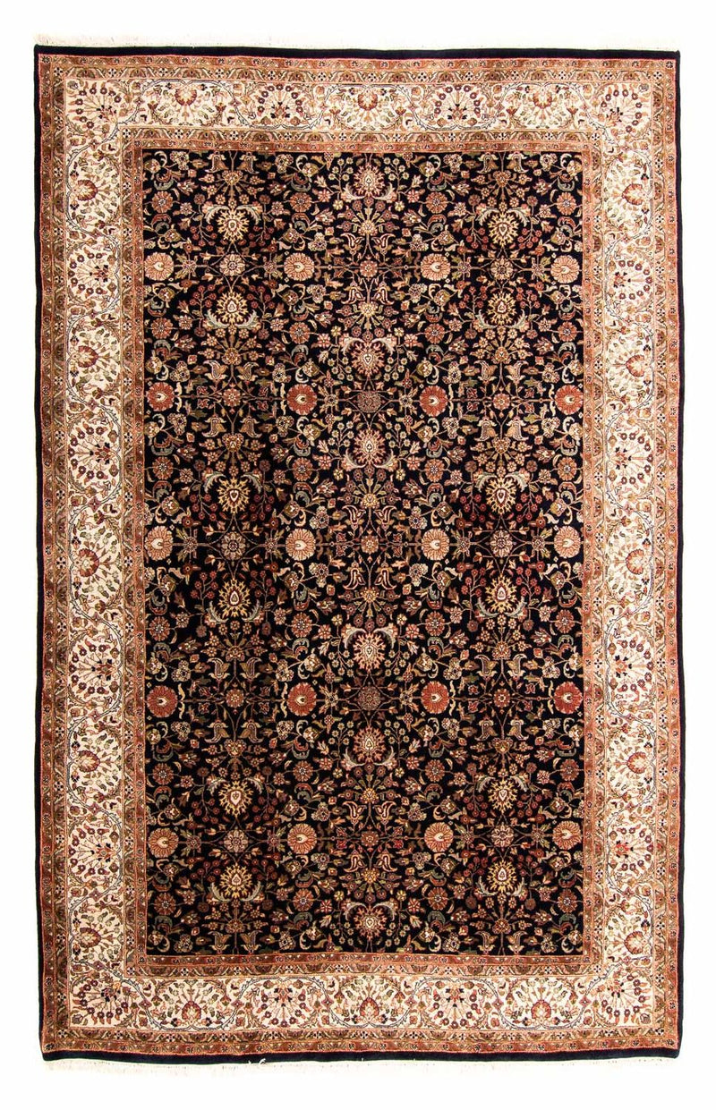 Dywan orientalny - Keshan - Indus - 312 x 201 cm - ciemnoniebieski