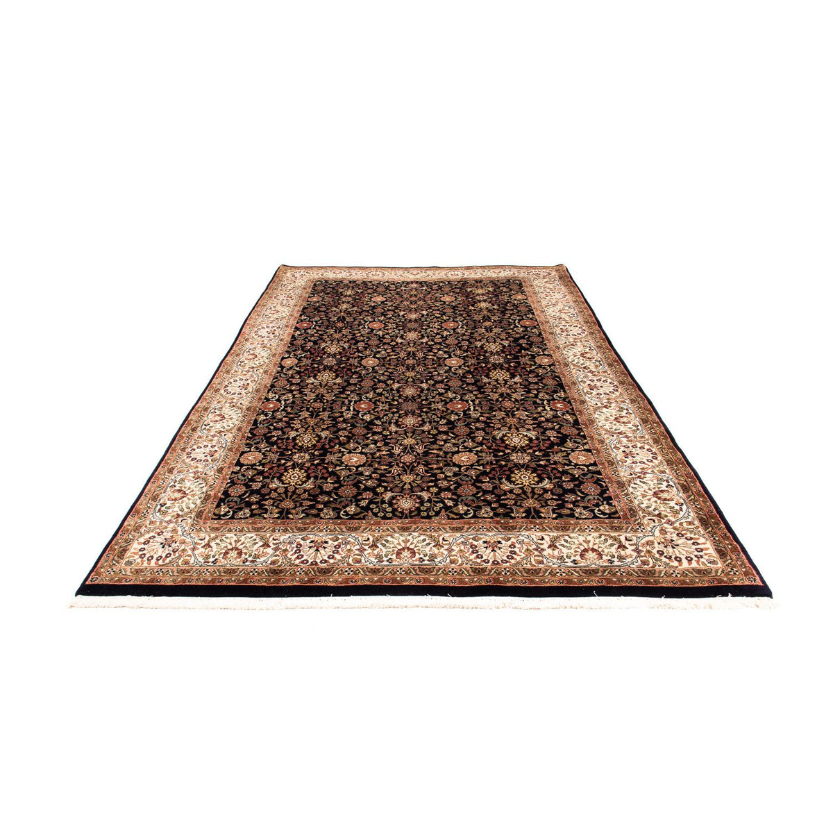 Dywan orientalny - Keshan - Indus - 312 x 201 cm - ciemnoniebieski