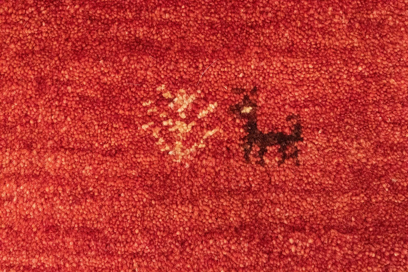 Dywan Gabbeh - perski - 143 x 100 cm - pomarańczowy