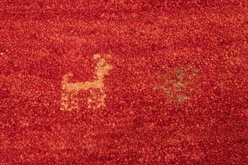 Dywan Gabbeh - perski - 150 x 101 cm - pomarańczowy