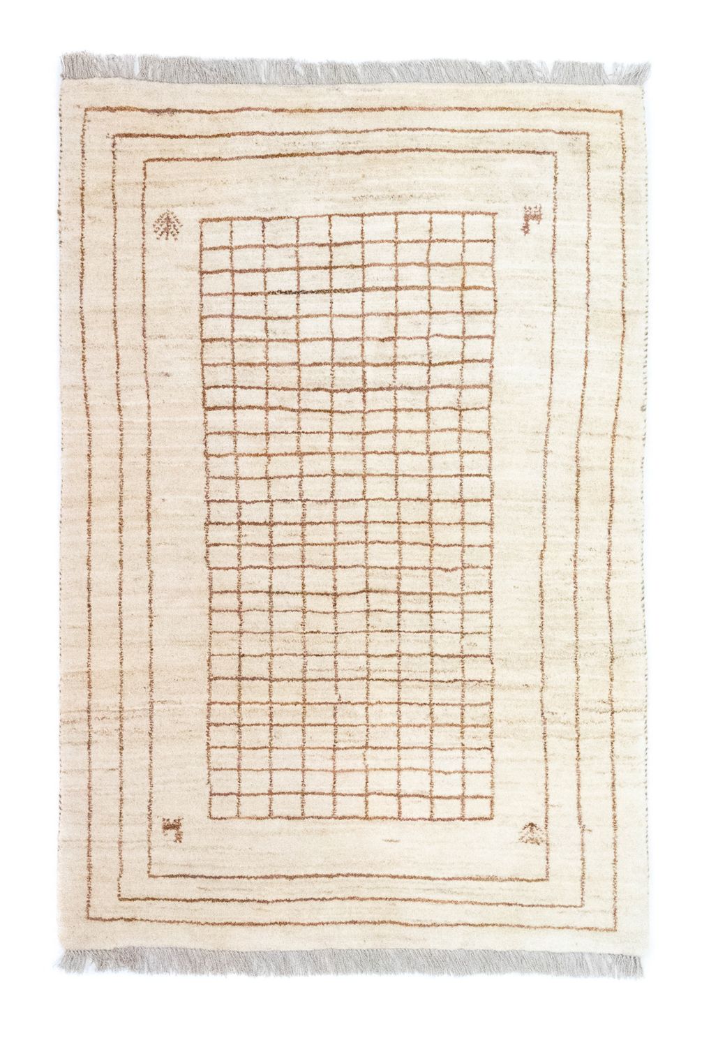 Dywan Gabbeh - perski - 145 x 100 cm - beżowy