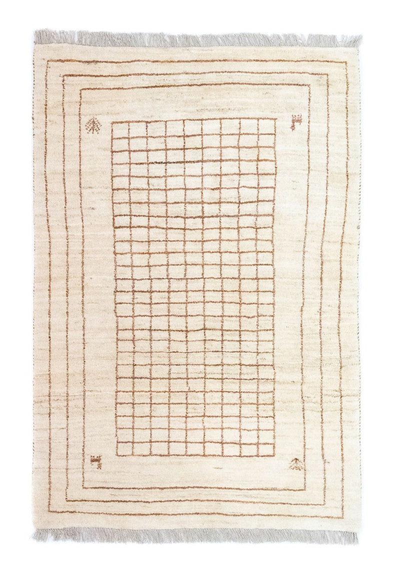 Dywan Gabbeh - perski - 145 x 100 cm - beżowy