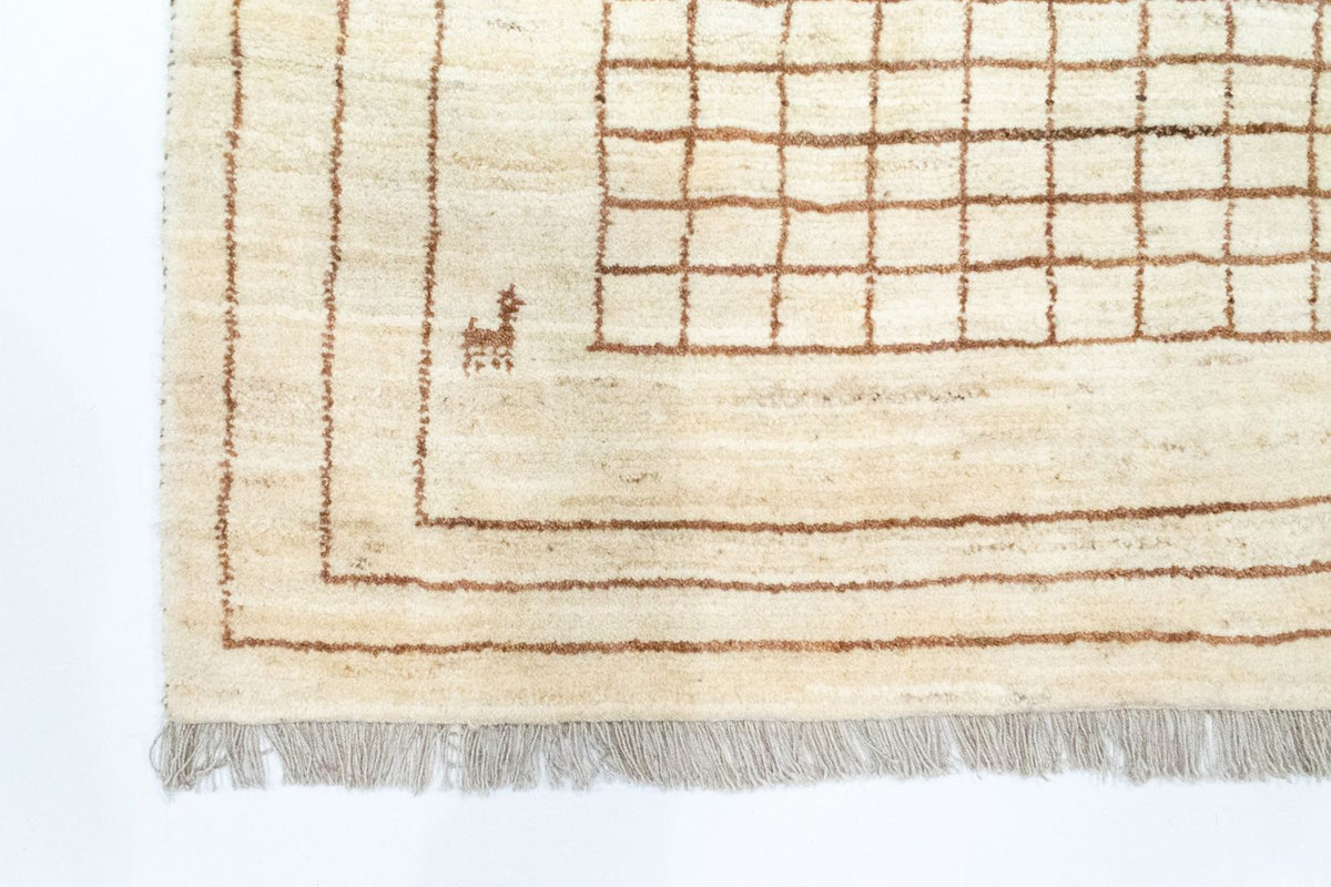 Dywan Gabbeh - perski - 145 x 100 cm - beżowy