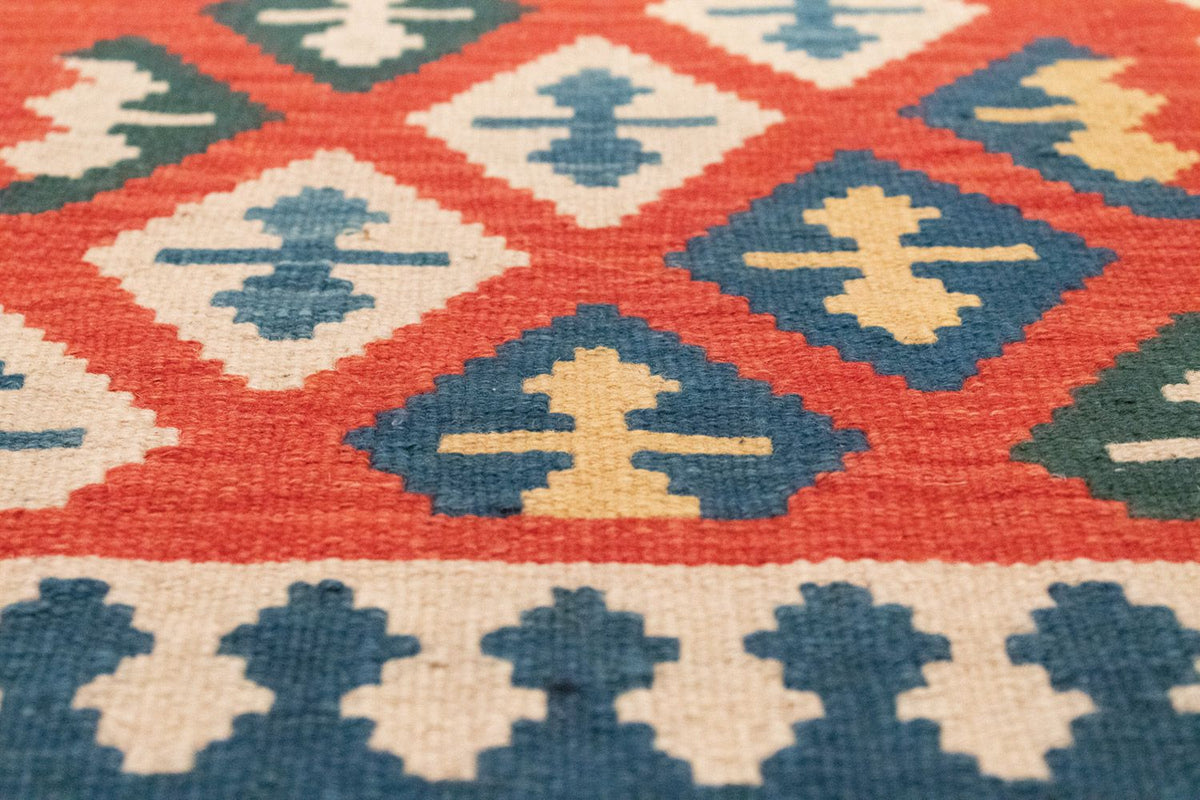 Biegacz Dywan Kelim - Orientalny - 205 x 60 cm - pomarańczowy