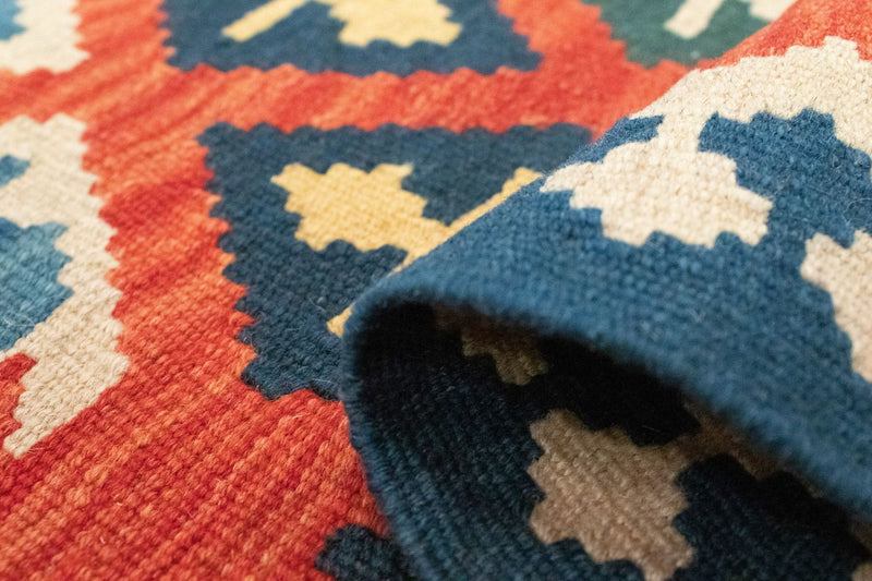 Biegacz Dywan Kelim - Orientalny - 205 x 60 cm - pomarańczowy