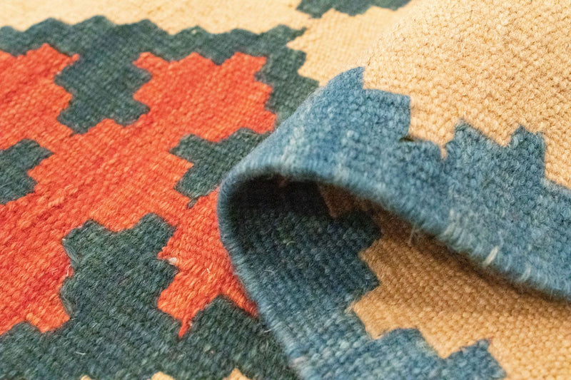 Biegacz Dywan Kelim - Orientalny - 200 x 60 cm - beżowy