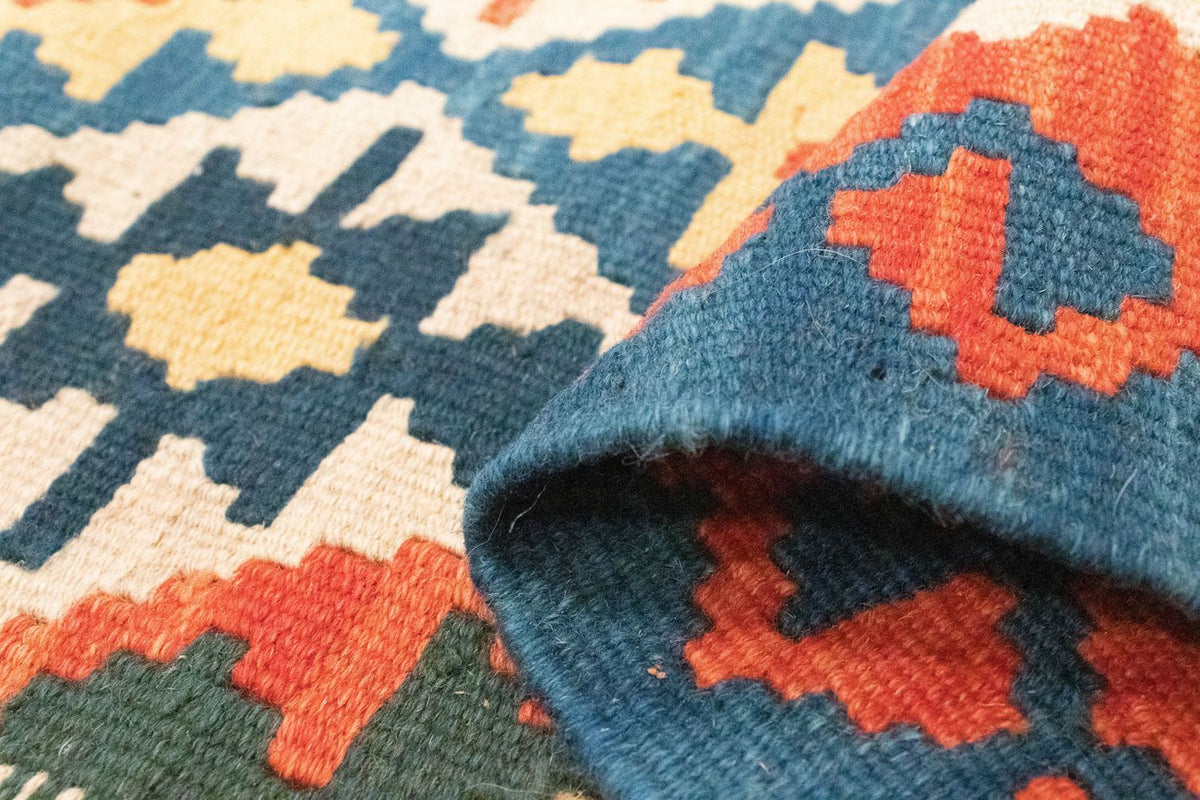 Biegacz Dywan Kelim - Orientalny - 207 x 60 cm - pomarańczowy