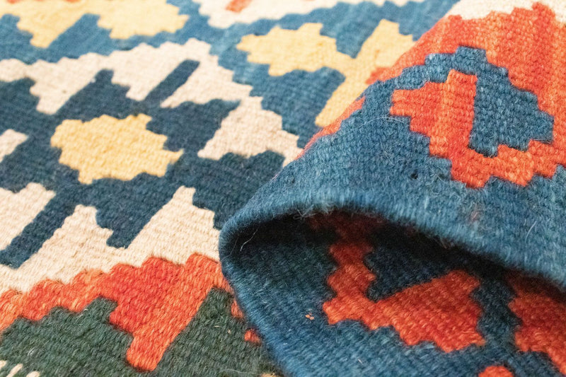 Biegacz Dywan Kelim - Orientalny - 207 x 60 cm - pomarańczowy