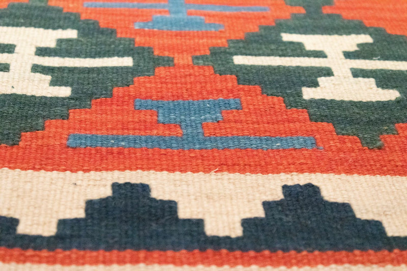 Biegacz Dywan Kelim - Orientalny - 197 x 62 cm - pomarańczowy