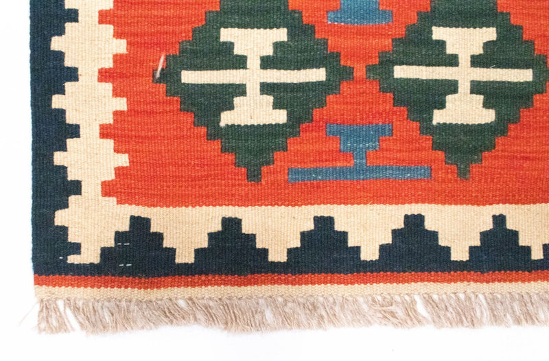 Biegacz Dywan Kelim - Orientalny - 197 x 62 cm - pomarańczowy