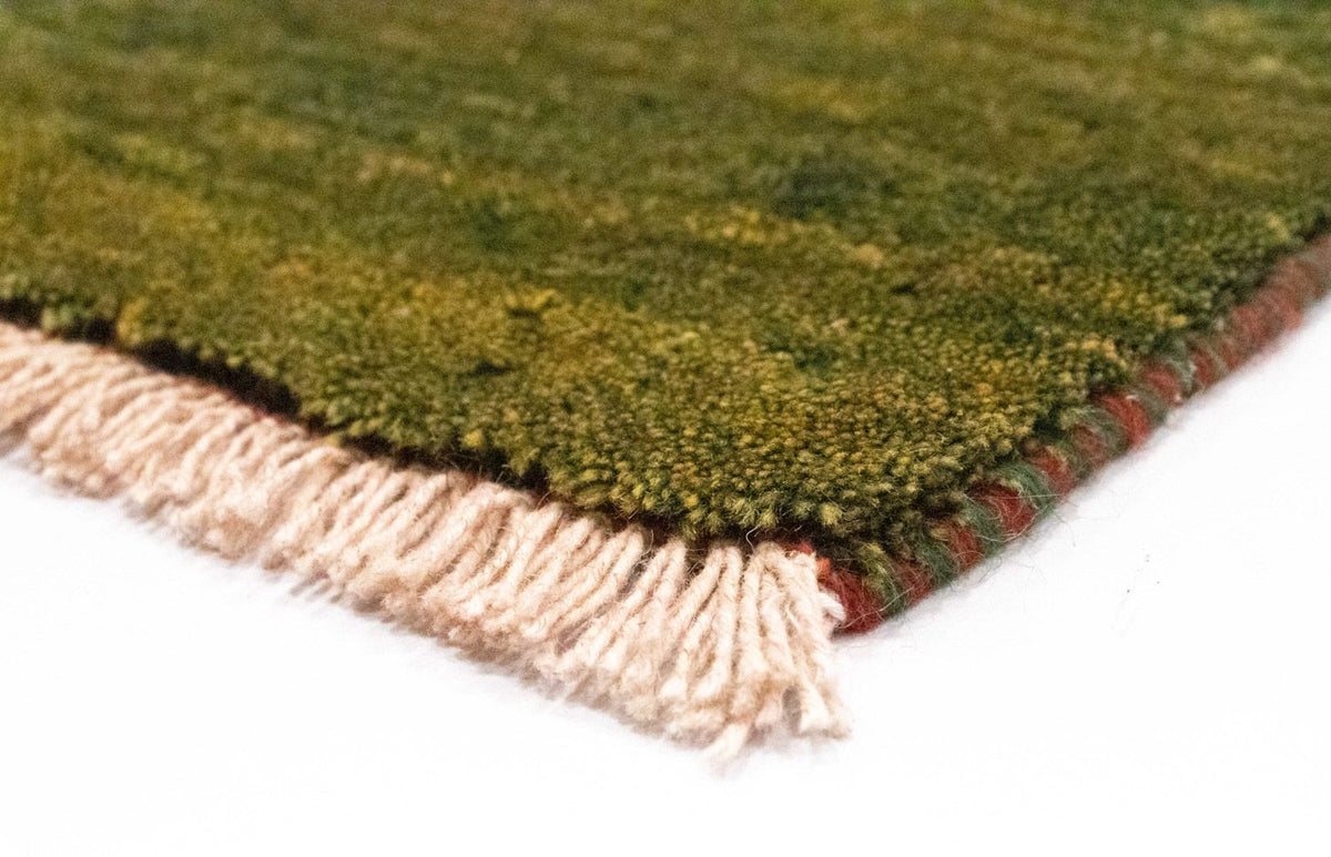 Biegacz Dywan Gabbeh - perski - 205 x 66 cm - zielona