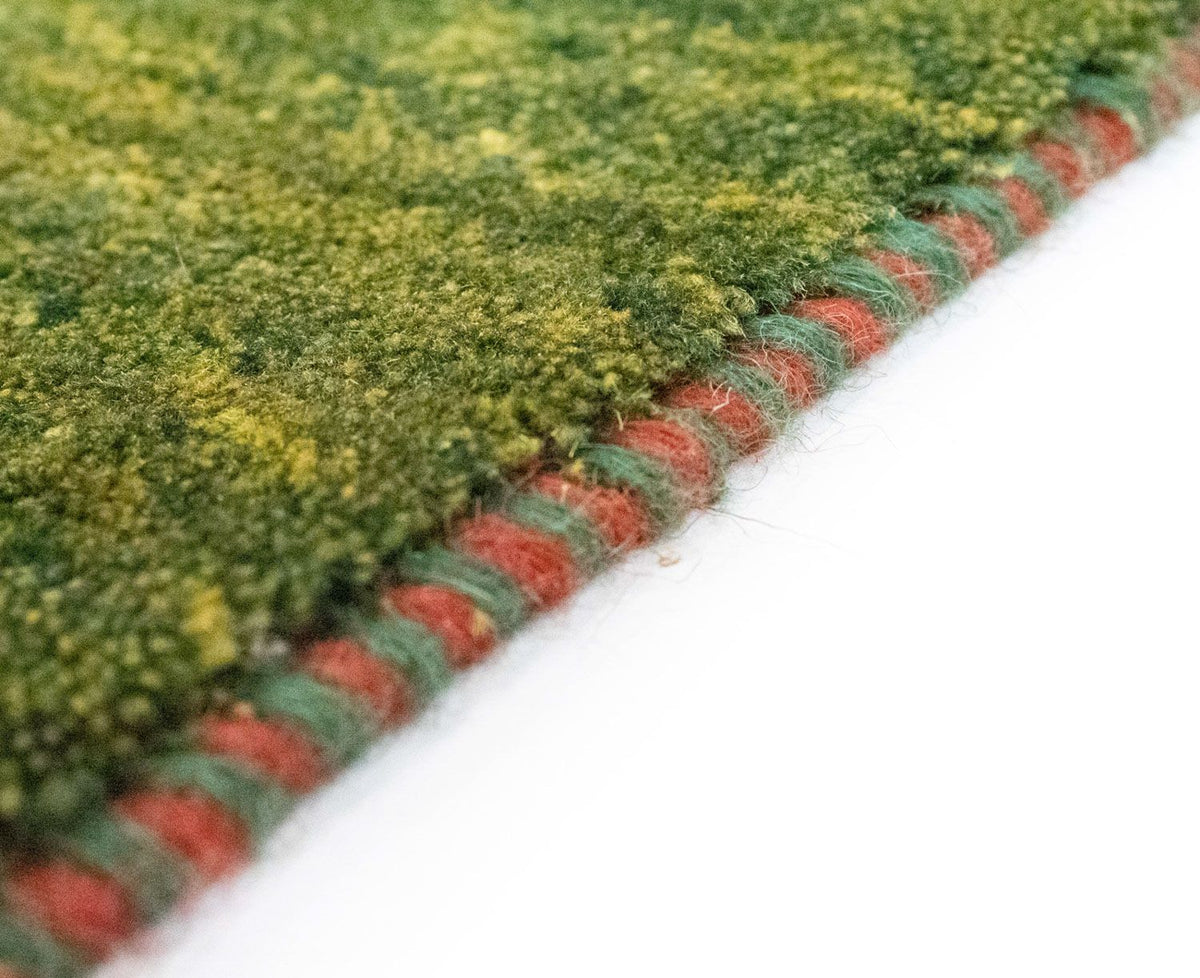 Biegacz Dywan Gabbeh - perski - 205 x 66 cm - zielona