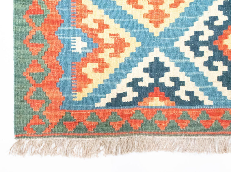 Biegacz Dywan Kelim - Orientalny - 203 x 64 cm - pomarańczowy