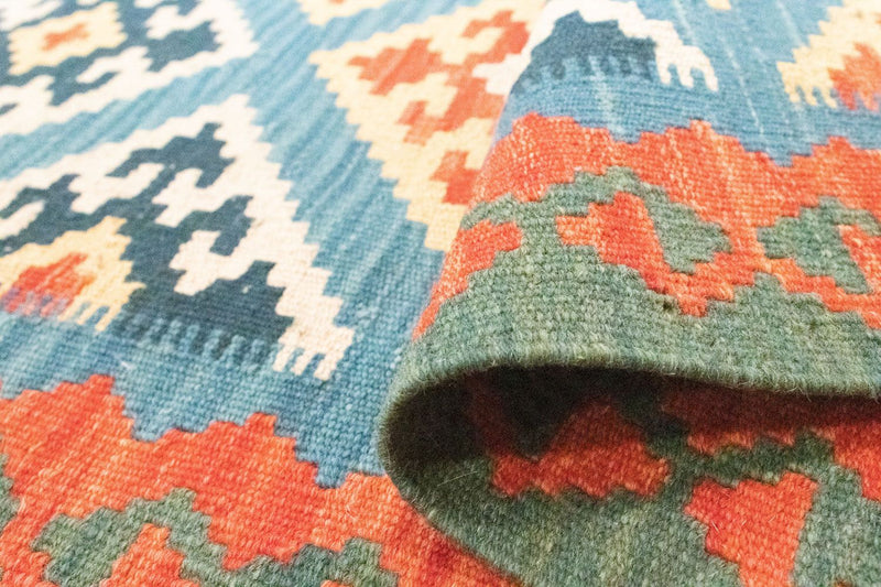 Biegacz Dywan Kelim - Orientalny - 203 x 64 cm - pomarańczowy