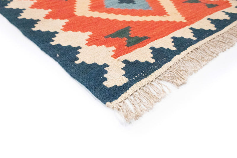 Biegacz Dywan Kelim - Orientalny - 203 x 68 cm - pomarańczowy