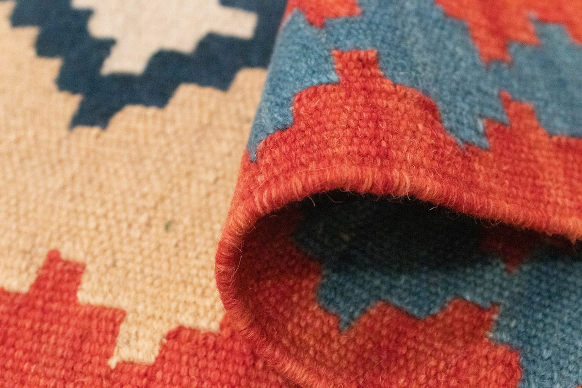 Biegacz Dywan Kelim - Orientalny - 205 x 60 cm - beżowy