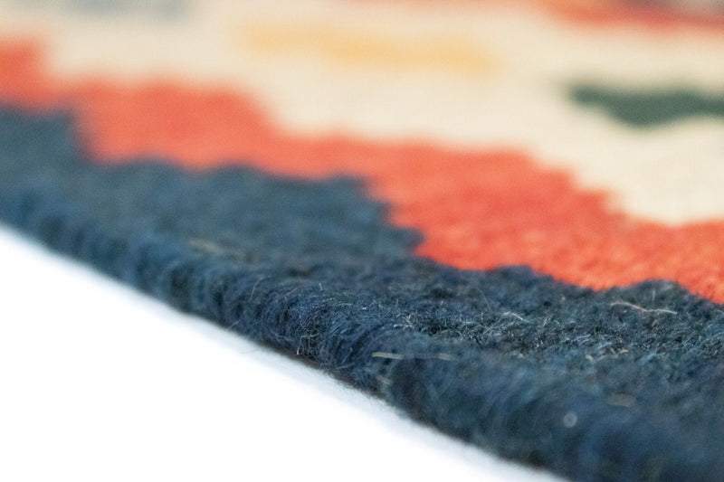 Biegacz Dywan Kelim - Orientalny - 200 x 63 cm - pomarańczowy