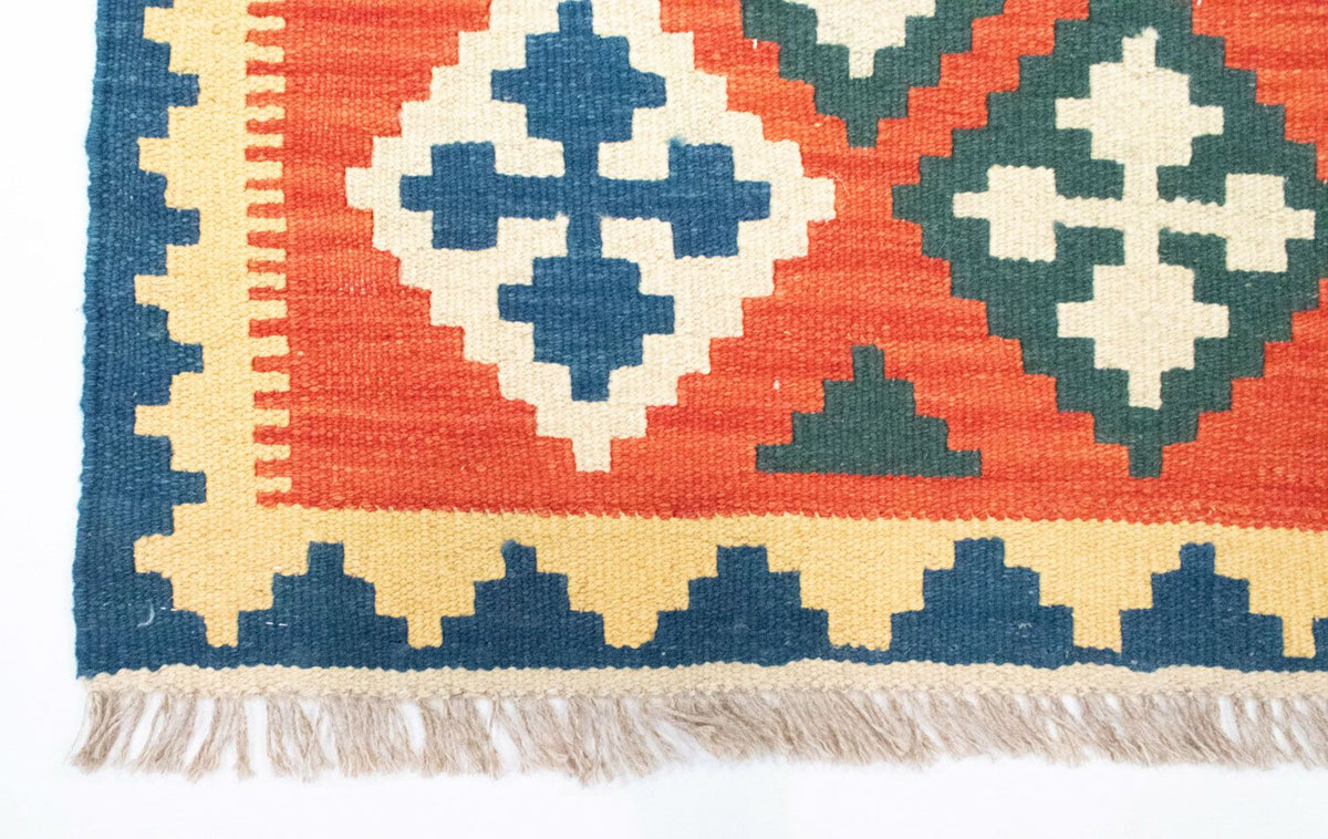 Biegacz Dywan Kelim - Orientalny - 200 x 70 cm - pomarańczowy