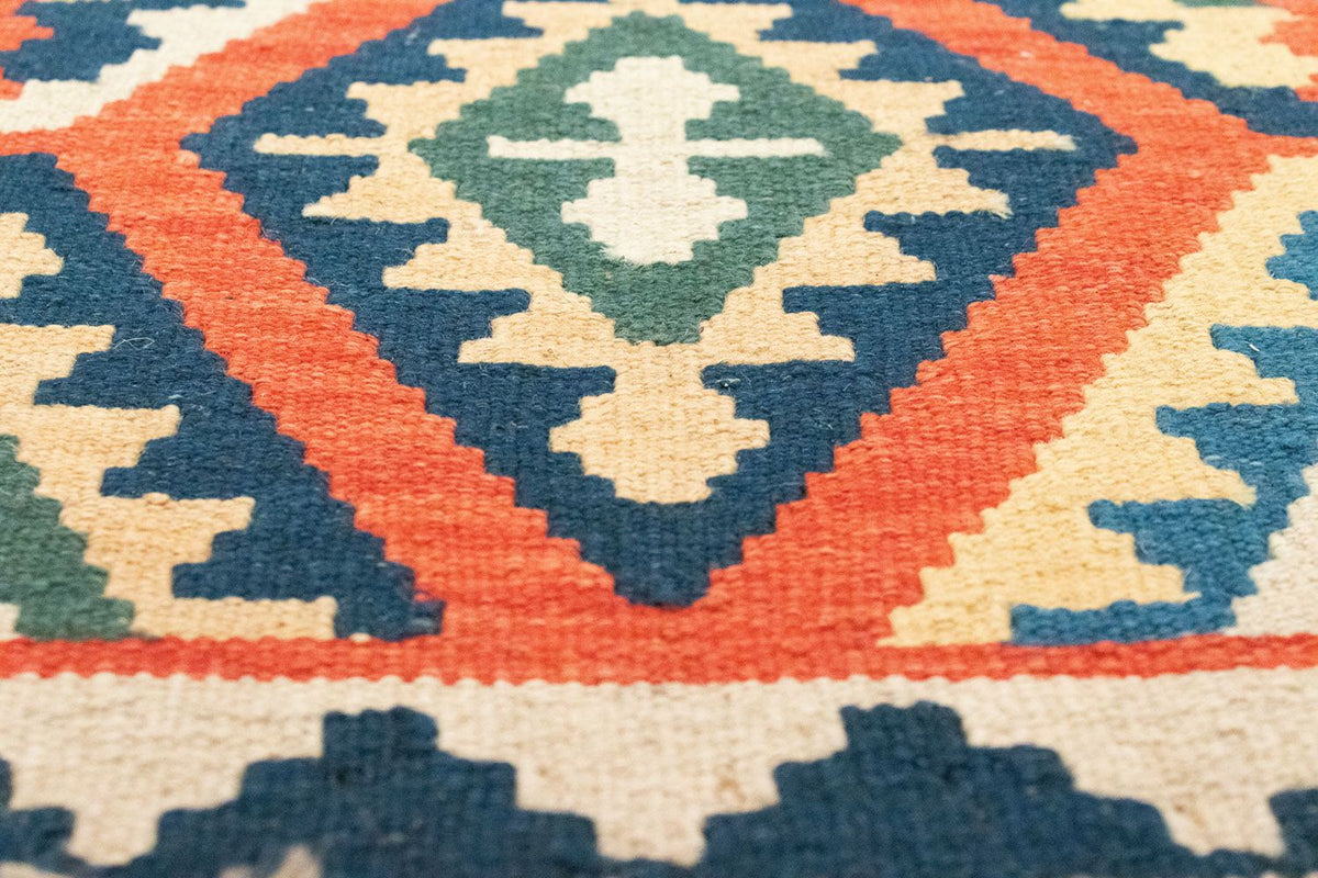 Biegacz Dywan Kelim - Orientalny - 204 x 60 cm - pomarańczowy