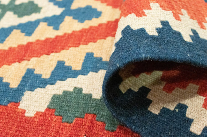 Biegacz Dywan Kelim - Orientalny - 204 x 60 cm - pomarańczowy