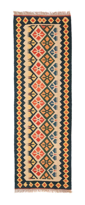Biegacz Dywan Kelim - Orientalny - 207 x 65 cm - beżowy