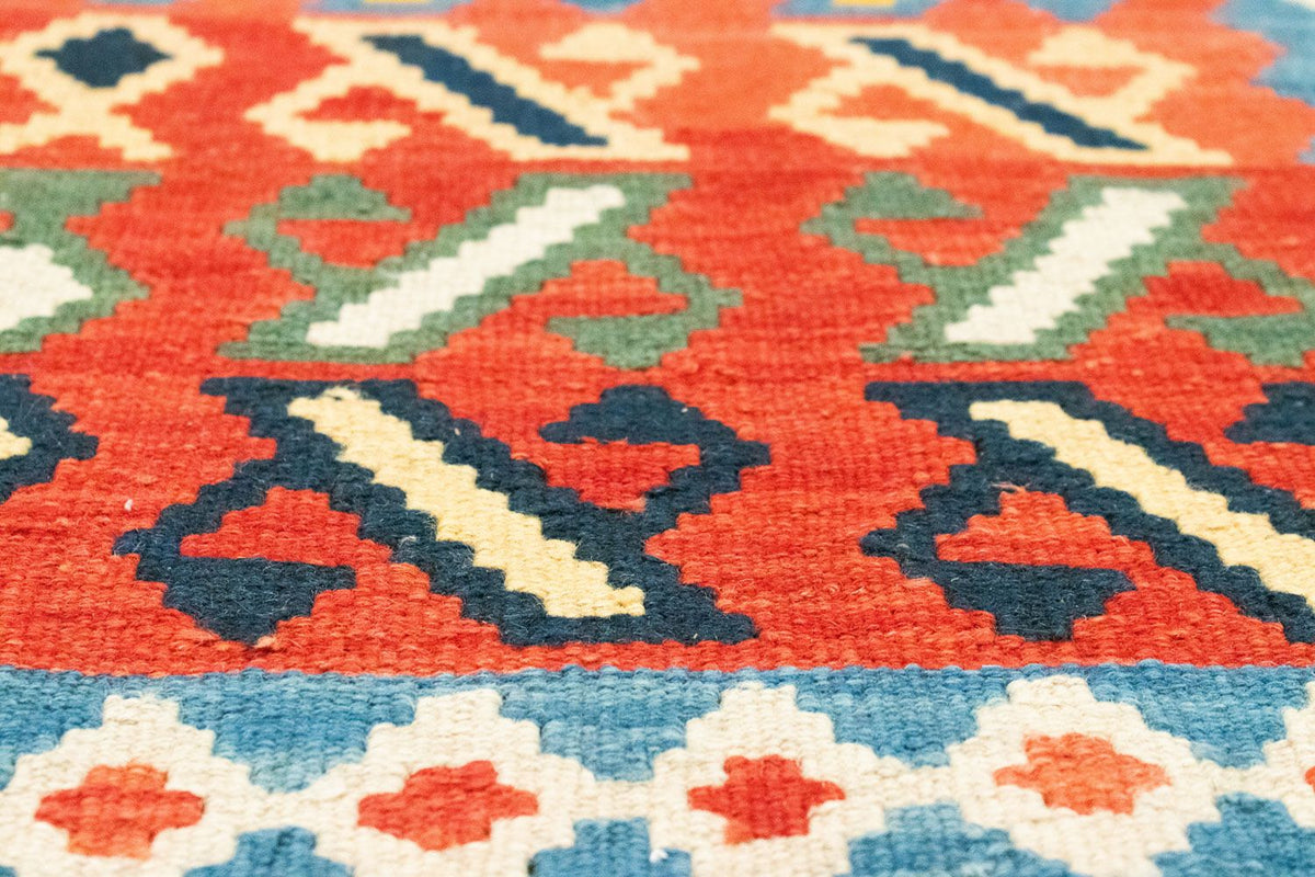 Biegacz Dywan Kelim - Orientalny - 203 x 65 cm - pomarańczowy