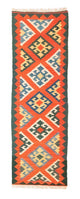 Biegacz Dywan Kelim - Orientalny - 207 x 62 cm - pomarańczowy
