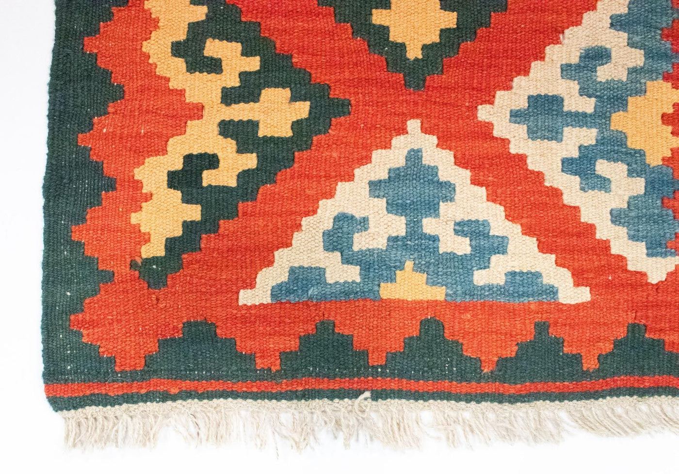 Biegacz Dywan Kelim - Orientalny - 207 x 62 cm - pomarańczowy