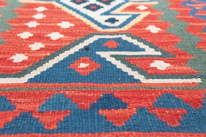 Biegacz Dywan Kelim - Orientalny - 194 x 64 cm - pomarańczowy