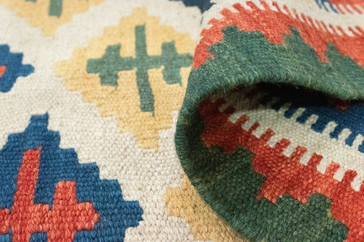 Biegacz Dywan Kelim - Orientalny - 192 x 62 cm - beżowy