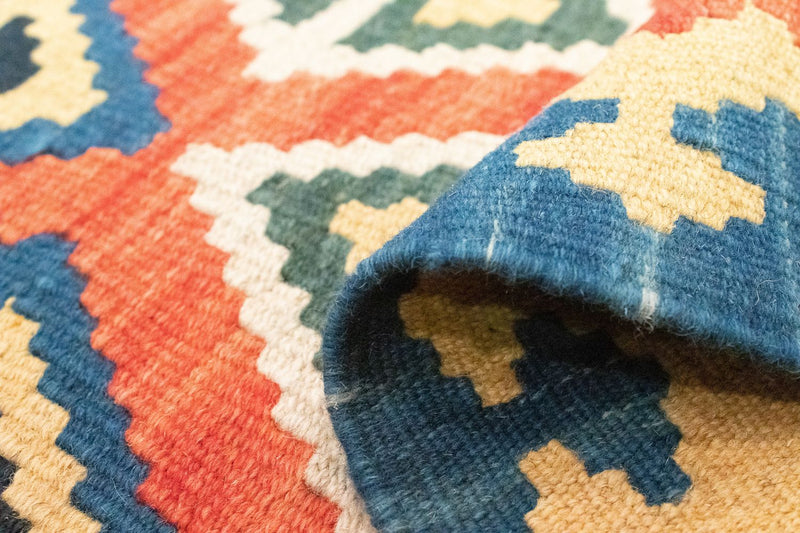 Biegacz Dywan Kelim - Orientalny - 200 x 70 cm - pomarańczowy