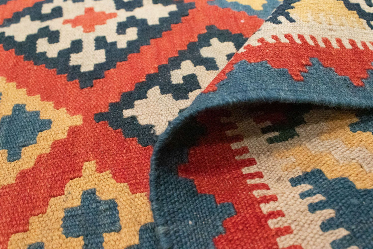 Dywan Kelim - Orientalny - 212 x 148 cm - pomarańczowy