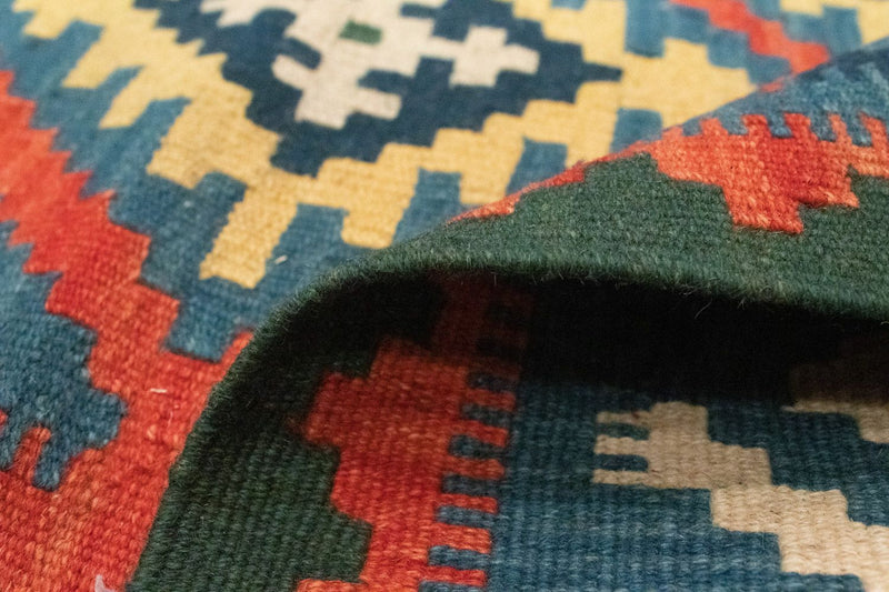 Dywan Kelim - Orientalny - 196 x 150 cm - pomarańczowy